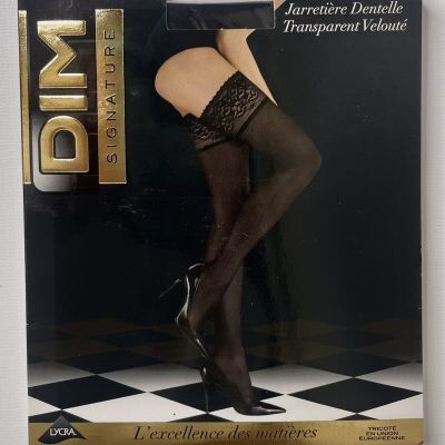 DIM Signature Lace Top Black Tights Size 3